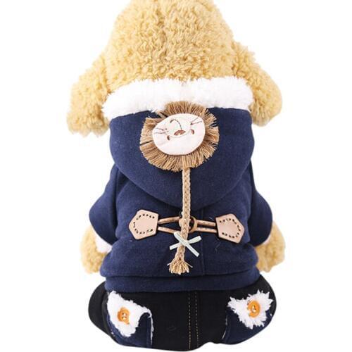 Dog Warm Accessories Clothes Pet Thickening Costume Small Dogs Jacket 4-legged Hooded Coat Puppy Winter Clothes Fashionable