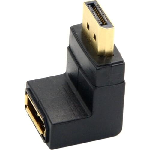 Cablecc Down Angled 90 Degree DisplayPort Male to Female Extension Adapter