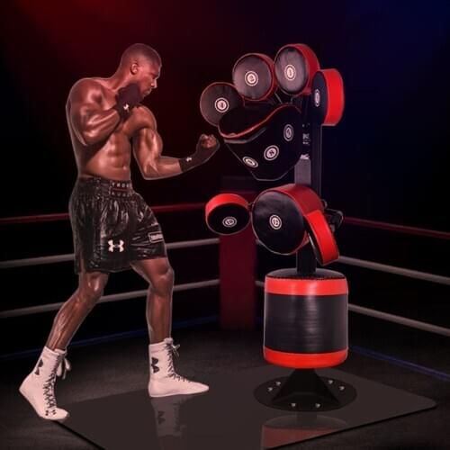 Vertical Standing Boxing Target Multi-Point Punching Bag Fitness Decompression Steel Pipe + Sponge Kick Boxing Equipment