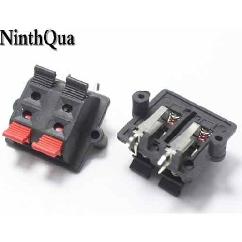 2pcs WP External Banana jack 4Pin Speaker Amplifier Wire Clip Audio Socket WP4-3 2x2 Pole DIY LED Spring Terminal Switch
