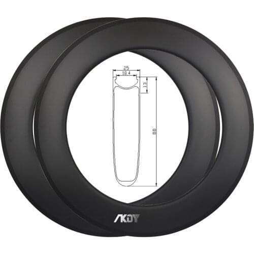 High Performance Cheap China OEM Custom Rims Wheel for Sale V Brake 700c Carbon Track Bike Wheel Rims 88mm Clincher Cycle Rim