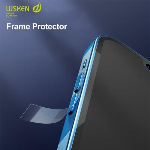 WSKEN for iPhone 12 Pro Max Protector Film mini 0.15mm Scratch Proof Frame Bumper Protective Soft TPE Full Cover Phone Sticker
