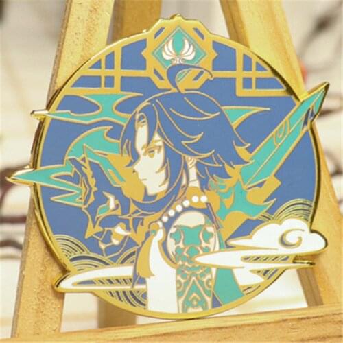 Yuri Genshin Impact Xiao Tartaglia Metal Badge Brooch Pin Collection Daily Props Cute Cos Cosplay Game Gift Sa