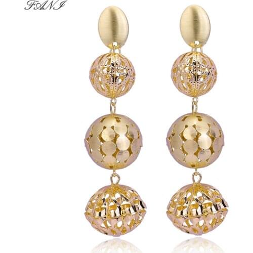 Fani Fashion 2021 Long Drop Dangle Womens Earrings Exquisite Jewelry quality gold earrings For Wedding Party Daily Wear Gift
