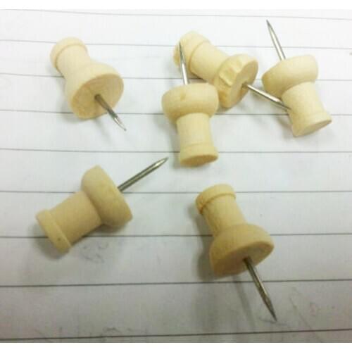 1000pcc/set Wooden Push Office Pin Fashion School Silver Steel Wooden Thumb Push Pin Wooden Pins Children Student School Used