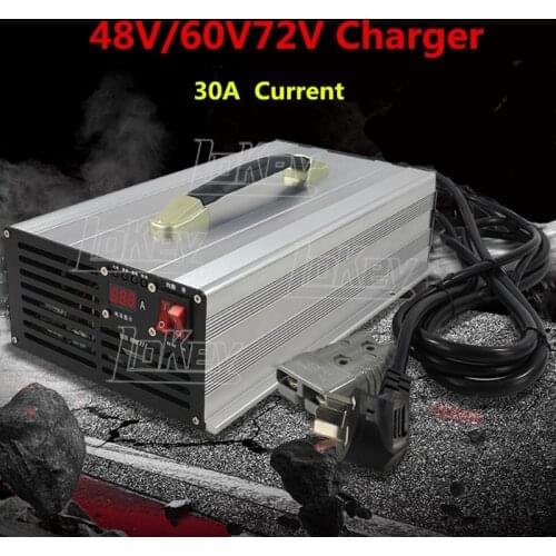 48V 30A High Current Li-ion Lifepo4 Smart Charger With LCD Display Screen 13S 14S 16S And Customized