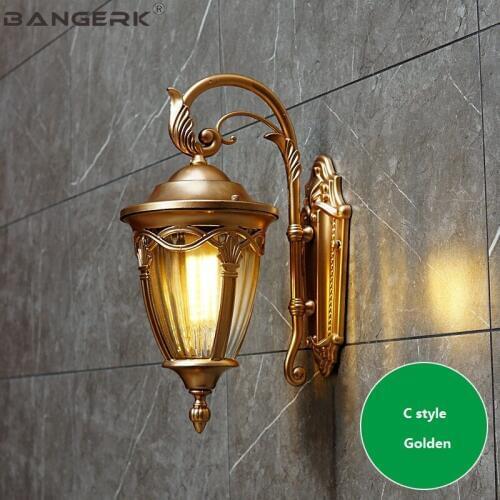 American Outdoor LED Wall Light E27 Retro Waterproof Rust Porch Lights Wall Sconce lamp Garden Balcony Aluminum Lighting