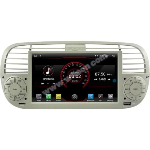 7" Android 10 OS Car Multimedia GPS Radio for Fiat 500 2007-2016 (White Color) with Built-in Digital Signal Processor (DSP)