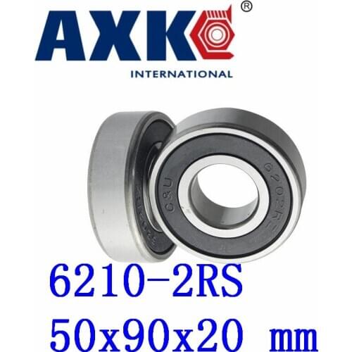 Axk 6210-2rs Black Rubber Sealed Deep Groove Ball Bearing 50mm X 90mm X 20mm