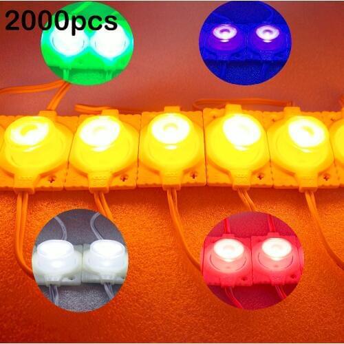 FREE DHL 2000pcs/lot,Epistar chip 1.5 W LED Module 1 LED with lens 30 degree,DC12V advertising/billboard light