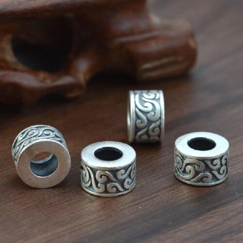 925 Silver Jewelry Beads Real Sterling Silver Lucky Symbol Beads Pure Silver Jewelry Findings Good Luck Bracelet Beads