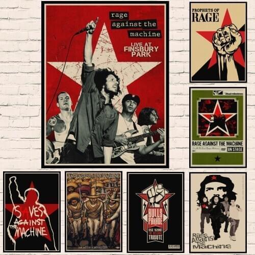 Rage Against The Machine Rap-Metal Home Furnishing decoration Kraft acid rock music Poster Drawing core Wall sticker Home Decora