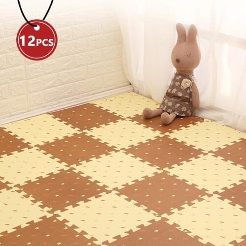 12Pcs Baby Cartoon Foam Puzzle Play Pad Kids Toys Split Joint Playmat Carpet Childrens Crawling Exercise Floor Rugs Thicken Mat