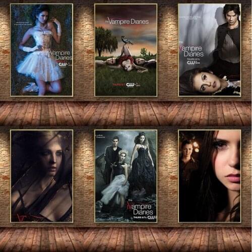 The Vampire Diaries Classic Movie TV Art Picture Quality Canvas Painting Poster Bedroom Living Bar Sofa Wall Picture Decoration
