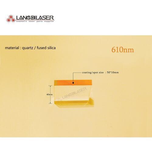 Size : 50*10*40 / spot size : 50*10 , material : quartz , wave : 610nm / optic filters for ipl laser machine / filtro ipl 610nm