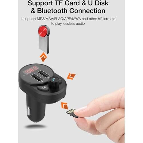 FM Transmitter Bluetooth Car Handfree Dual USB Car Charger MP3 Music Player