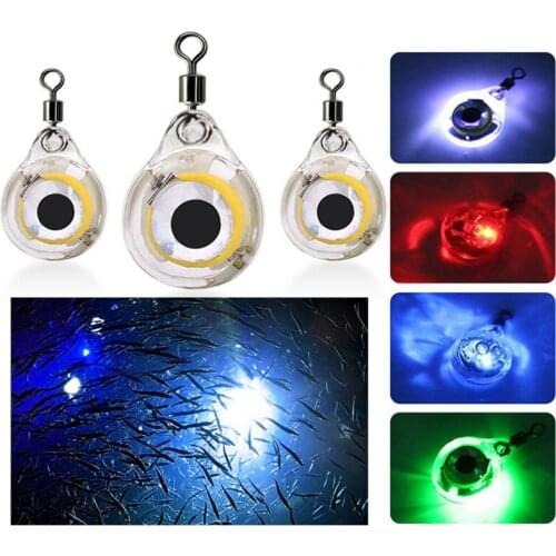 Fishing Lure Light 4 PCS Deep Drop Underwater 3D Eye Shape Squid Bright Color Bait Lamp Luminous Waterproof for Attracting Fish