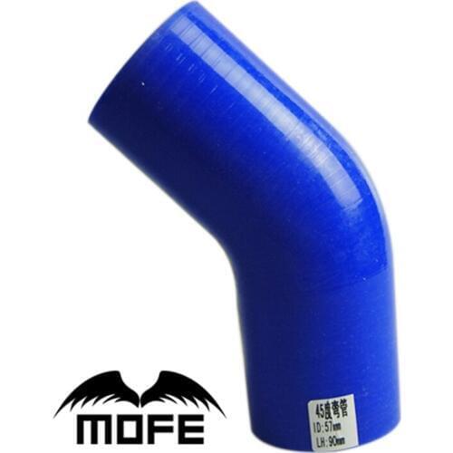 MOFE Blue 2.5" 45 Degree Degree Elbow Silicone Rubber Bend 51mm/57mm/63mm/70mm/76mm Silicone Intercooler Coolant Hose