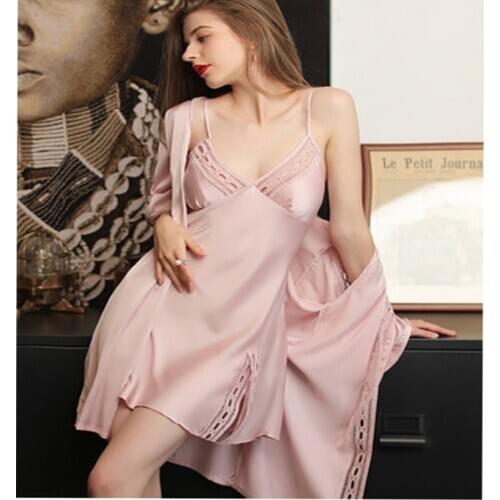 Women Robe Set Rayon Homewear Nightgown Kimono Bathrobe Lounge Set Bath Gown Yukata Sleepwear Silk Pijama Set Robe YP705