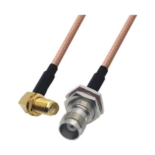RG316 Cable SMA Female Right Angle to TNC Female Jack Nut Bulkhead Connector RF Coaxial Jumper Cable