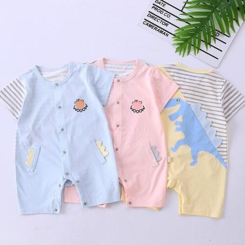 Newborn Clothes Short Sleeved Summer Jumpsuit Thin Boy For Girl Section Breathable Baby Romper Climbing Kids Clothing Leisure