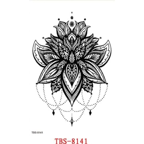 Colorful Beautiful Flower Tattoo Sticker Sexy Black Totem Waterproof Tattoo Arms Legs Body Art Temporary Fake Tatoo