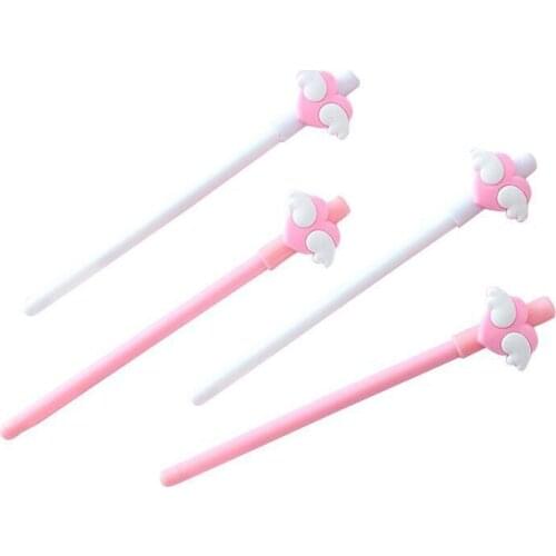 Wing Heart Shape Gel Pen Long Lasting Ink Signature Pen Stationery for School Office NK-Shopping