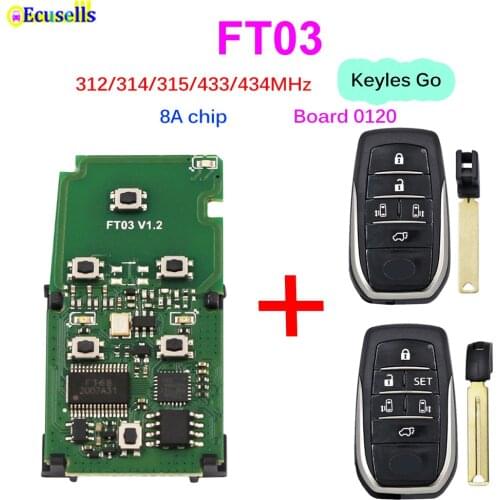 Lonsdor FT03 Circuit Board 0120 312/314/433MHz 8A Chip Car Remote Smart Key Pcb Keyless Go for Lexus Toyota 5 Button/6 Buttons
