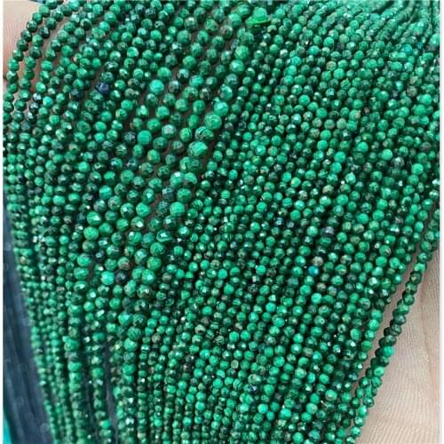 Small Micro Faceted 3 MM Natural Malachite Beads For Making Jewelry Accessory Wholesale Cut Polished Round Bead DIY Necklace