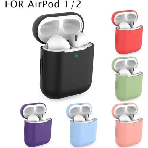 GTWIN Soft Silicone Earphones Cover For Apple air pods Wireless Headphone Case For Apple Airpods 1/2 Cases Charging Box Bags