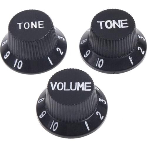 Pack of 3 Plastic Guitar Volume Tone Control Knobs Buttons with Numbers