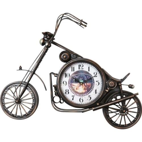 Creative Large 3d Wall Clocks Retro Iron Bicycle Clocks Shabby Chic American Wall Hanging Relogio De Parede Decorative SC525