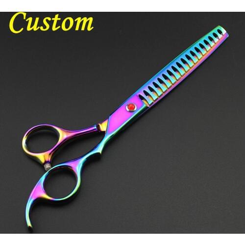 Customize 440c 7inch colors dog grooming hair scissors Pet hair clipper cat barber thinning scissor shears hairdressing scissors