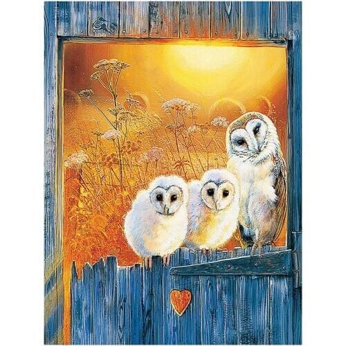 Dandelion Door Frame Owl Cub Diamond Painting Round Full Drill Animal Nouveaute DIY Mosaic Embroidery 5D Cross Stitch Home Decor