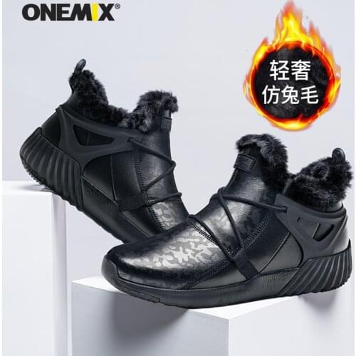 ONEMIX promotion Men Hiking Shoes Waterproof Leather Shoes Winter Slip On Professional Anti-slip Outdoor Trekking Boots