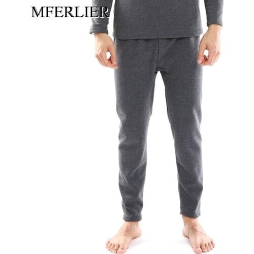 Autumn Winter fleece men pants 5XL 6XL 7XL 8XL waist 150cm warm underwear men 3 colors