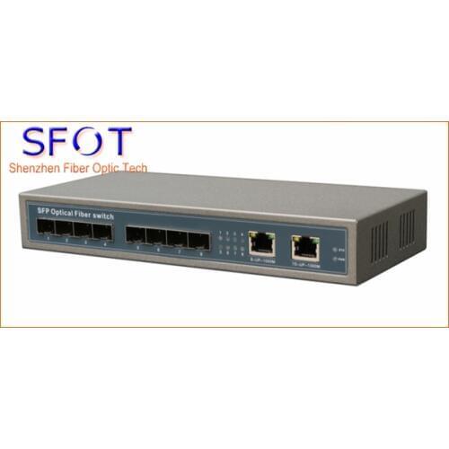 Switch, 8 Ports SFP + 2 ports RJ45, with 8pcs SFPs 3km, SC port, Used for FTTH