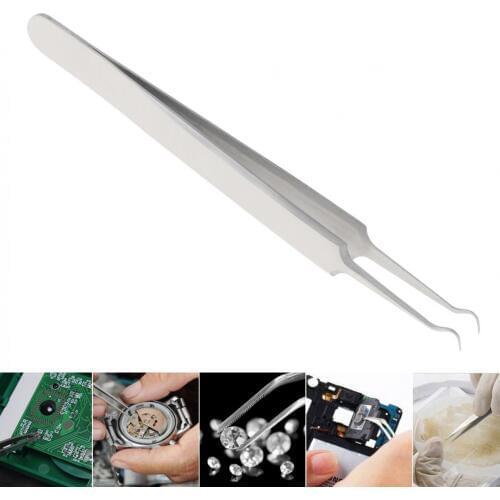 115MM Stainless Steel Tweezers Big Bend Blackhead Whelk Clip Pimple Comedone Tweezer for Face Cleaner