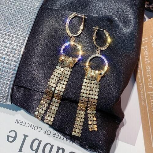 Earrings Jewelry Korean Personality Ear Ring Metal Sequins Temperament Fashion Exaggerated Earrings Jewelry