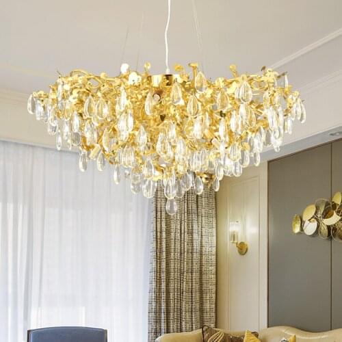 Nordic Led Chandelier For Living Room Decor Luxury Hotel Decoration Crystal Hanging Lamp Kitchen Interior Lighting Fixtures