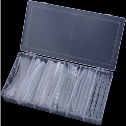 150Pcs High Quality Heat Shrink Tubing Polyolefin Transparent Tube Sleeving Wrap Flame Retardant 100mm 2:1