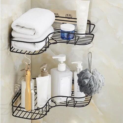 Corner Shower Shelf Wall Mounted Storage Organizer Hanging Shampoo Soap Towel Holder for Bathroom Kitchen Toilet