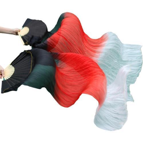 Belly Dance Fan 1 Pair High Quality Pure Natural Silk Handmade Dyed Silk Fans 100% Real Silk/Imitation Silk Fan Belly Dance Veil