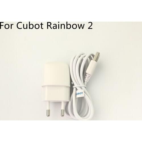 Cubot Rainbow 2 New Travel Charger + USB Cable USB Line For Cubot Rainbow 2 MT6580A 5.0" 720x1280 Free Shipping