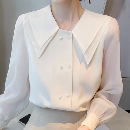 Long Sleeve Women Shirts Blusas Mujer De Moda 2021 Blouse Women Blouses Femme Chiffon Blouse Shirt Women Tops Blusas Mujer E593