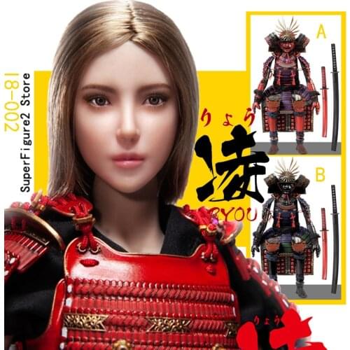 1/6 Scale I8-002 Japanese Samurai Ryou Female Warrior 2.0 Action Figure Red/Black Armor Version Model In Stock Collectible
