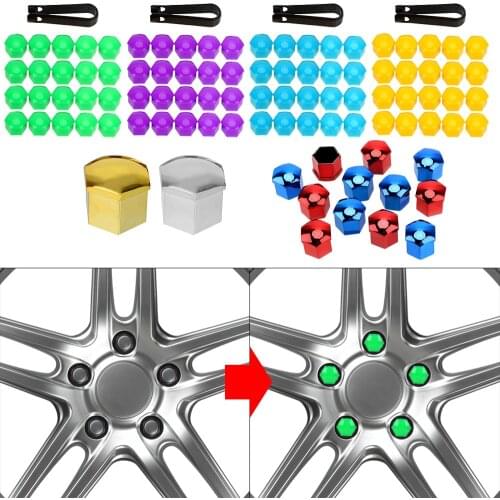 2@#20 Pcs Caps Anti-Rust Auto Hub Screw Cover Car Tyre Nut Bolt Exterior Decoration Car Wheel Nut Caps Protection Covers 17mm