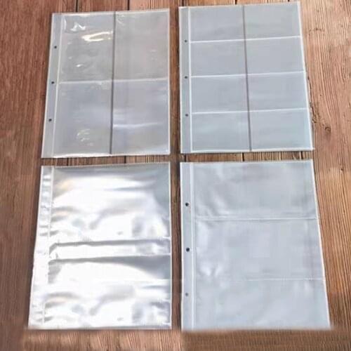 20PCS Transparent Loose Leaf Pouch Inner Pages Postcard Photo Album Ticket Collection Portable 3-Ring Binder Document Filing Bag