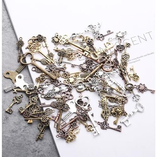 20pcs Steampunk Mixed Keys charms Vintage bronze Metal Zinc Alloy for Fine Trendy Mixed Pendant Charms Making
