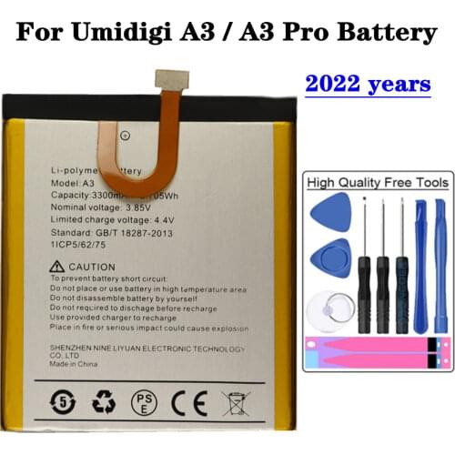 3300mAh UMI Battery For Umidigi A3 / A3 A 3 Pro A3Pro High Quality Li-polymer Bateria + Tools